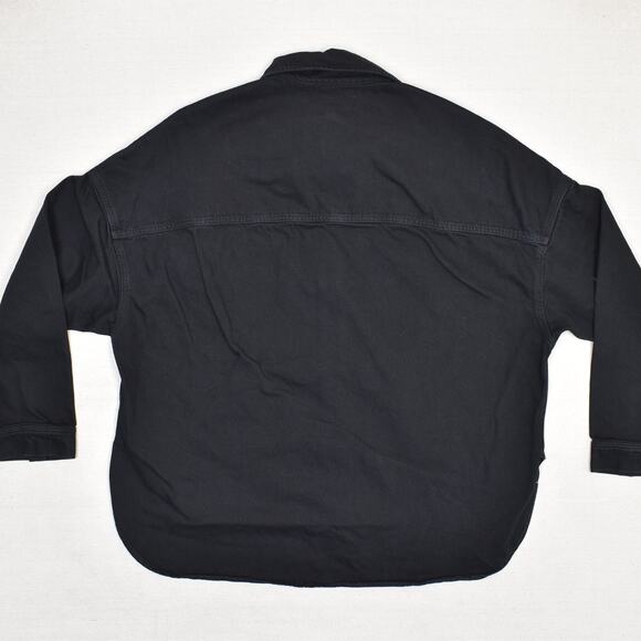 NEW Express Women Button Shirt Jacket Long Sleeve Cotton Black Size M Edition - Picture 3 of 8